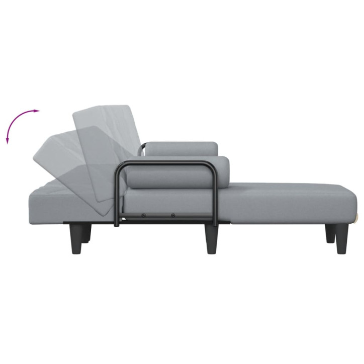 L formos sofa-lova, šviesiai pilka, 260x140x70cm, audinys