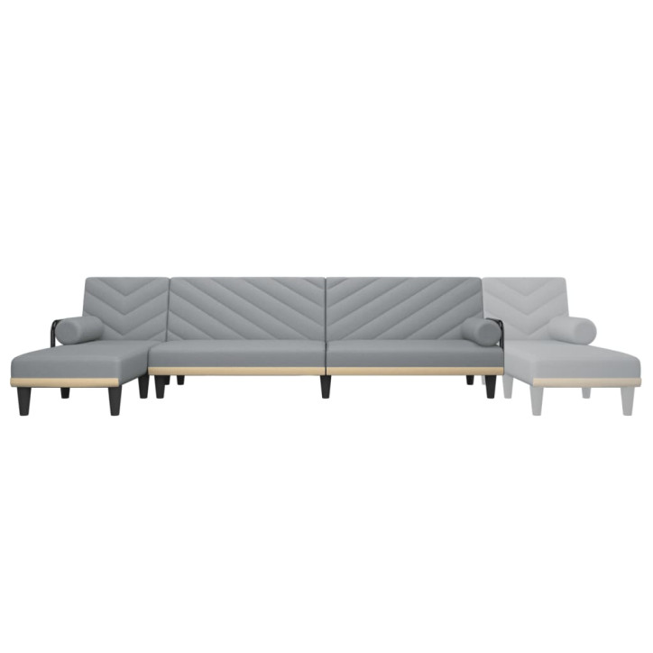 L formos sofa-lova, šviesiai pilka, 260x140x70cm, audinys