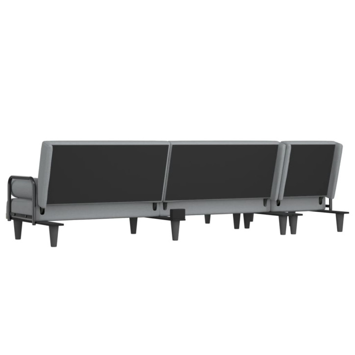 L formos sofa-lova, šviesiai pilka, 260x140x70cm, audinys