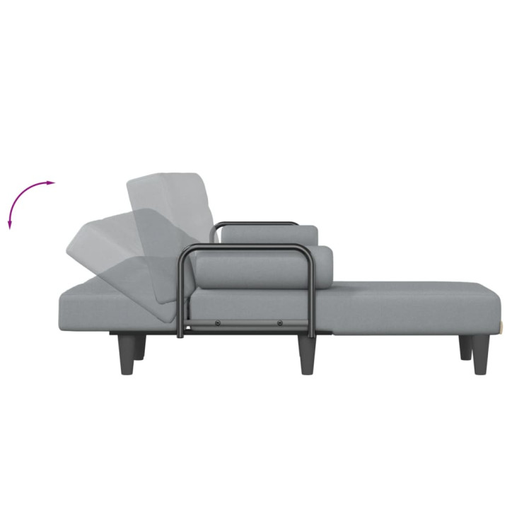 L formos sofa-lova, šviesiai pilka, 260x140x70cm, audinys