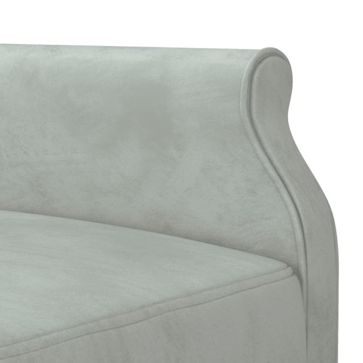 L formos sofa-lova, šviesiai pilka, 271x140x70cm, aksomas