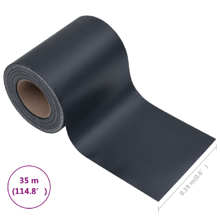 Privatumo suteikianti sodo pertvara, pilka, 35x0,19m, PVC