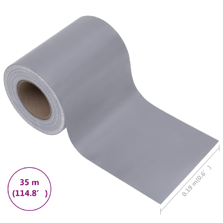 Privatumo suteikianti sodo pertvara, pilka, 35x0,19m, PVC