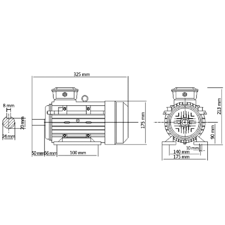 Trifazis elektros variklis, 1,5kW/2AG, 2 polių, 2840aps./min.