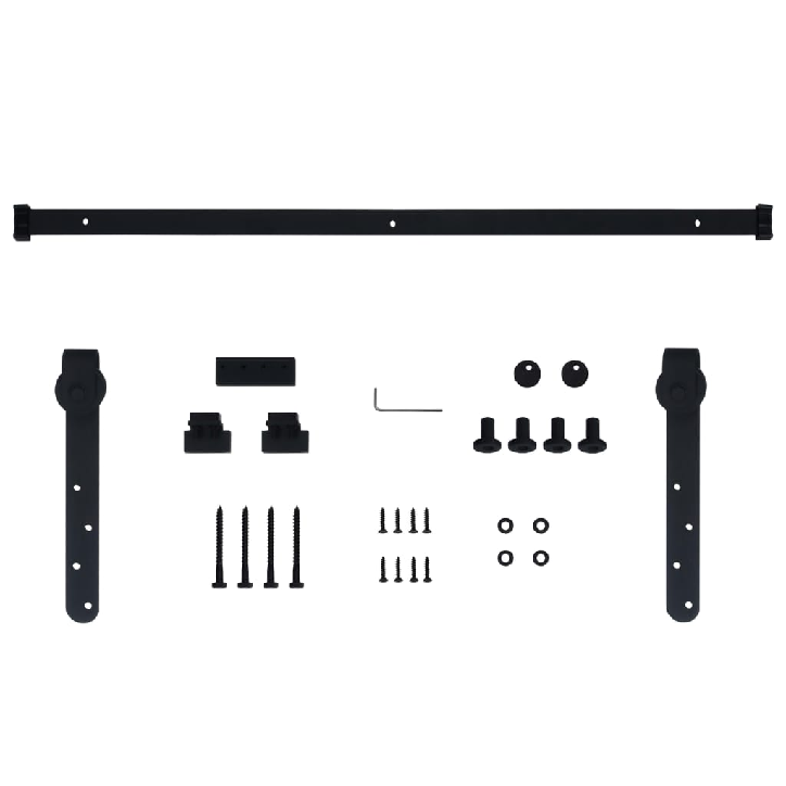 Stumdomų tvarto durų sistemos rinkinys, 122cm, anglies plienas