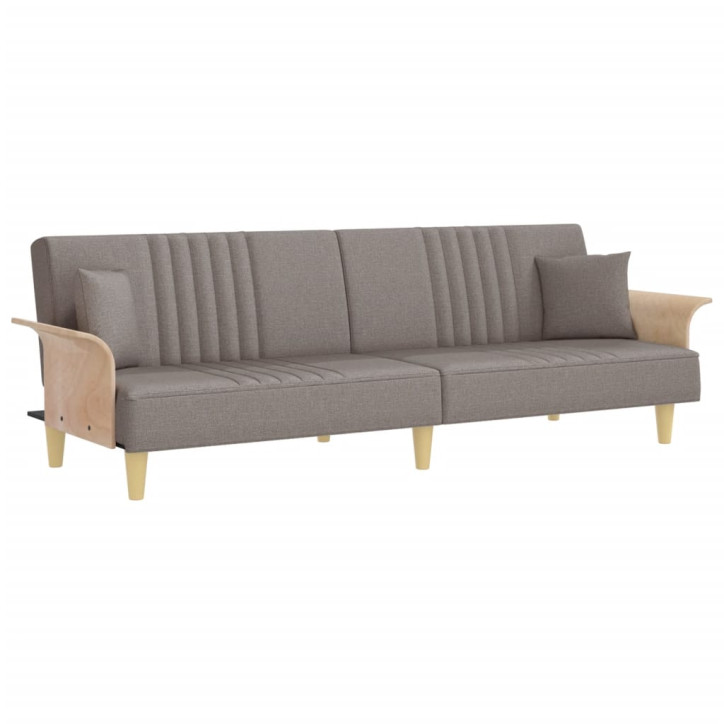 Sofa-lova su porankiais, taupe spalvos, audinys