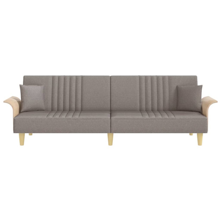 Sofa-lova su porankiais, taupe spalvos, audinys