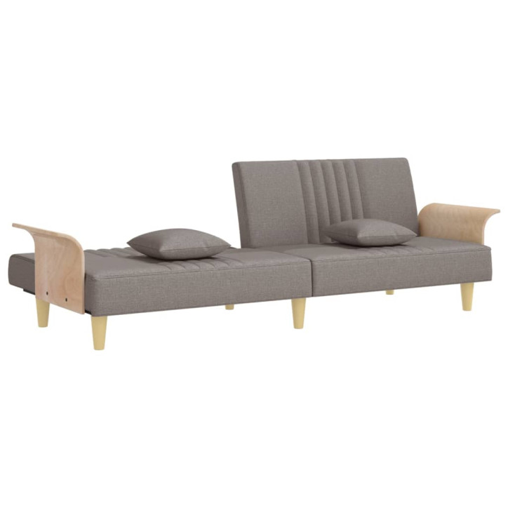 Sofa-lova su porankiais, taupe spalvos, audinys