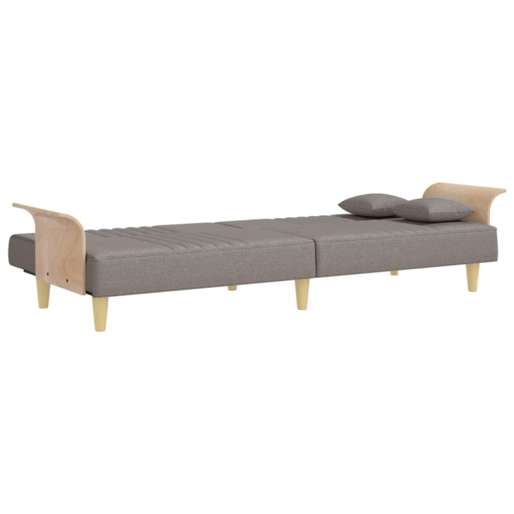 Sofa-lova su porankiais, taupe spalvos, audinys