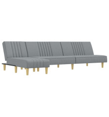 L formos sofa-lova, šviesiai pilka, 255x140x70cm, audinys