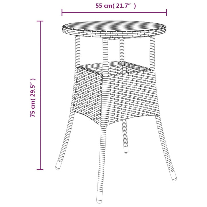 Bistro komplektas su pagalvėlėmis, 3 dalių, pilkas, poliratanas