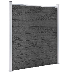 Tvoros segmentas, juodos spalvos, 180x186cm, WPC
