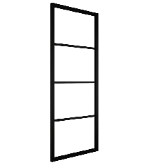 Stumdomos durys, juodos, 76x205cm, aliuminis ir ESG stiklas