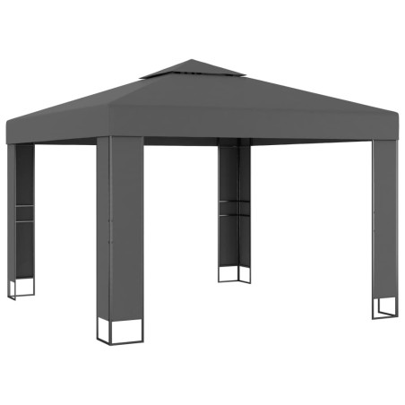 Pavėsinė su dvigubu stogu, 3x3m, antracito spalvos