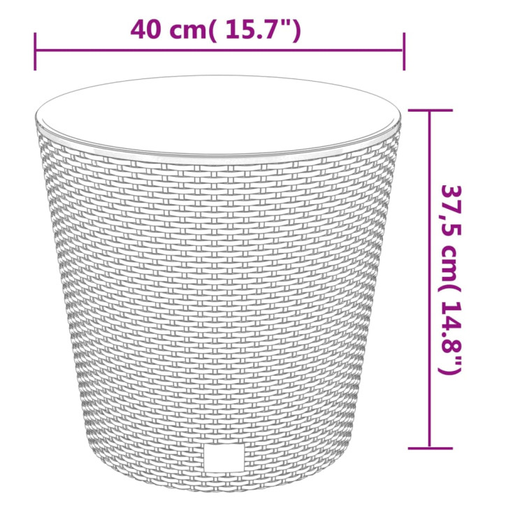 Lovelis su išimamu įdėklu, antracito, 35/37,5l, PP ratanas