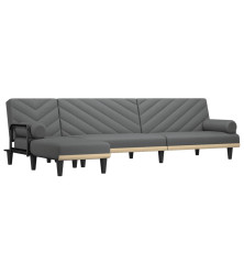 L formos sofa-lova, tamsiai pilka, 260x140x70cm, audinys