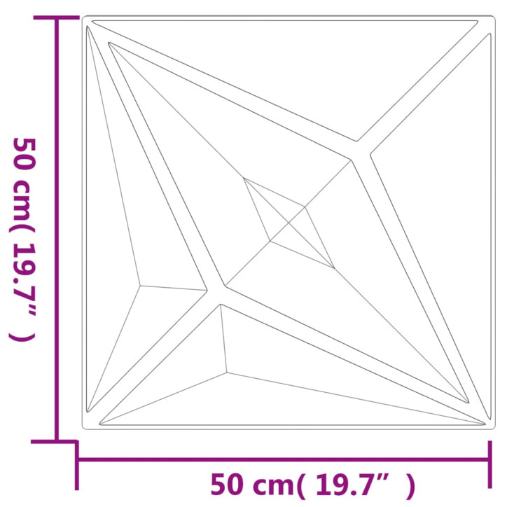 Sienų plokštės, 48vnt., baltos, 50x50cm, EPS, 12m²