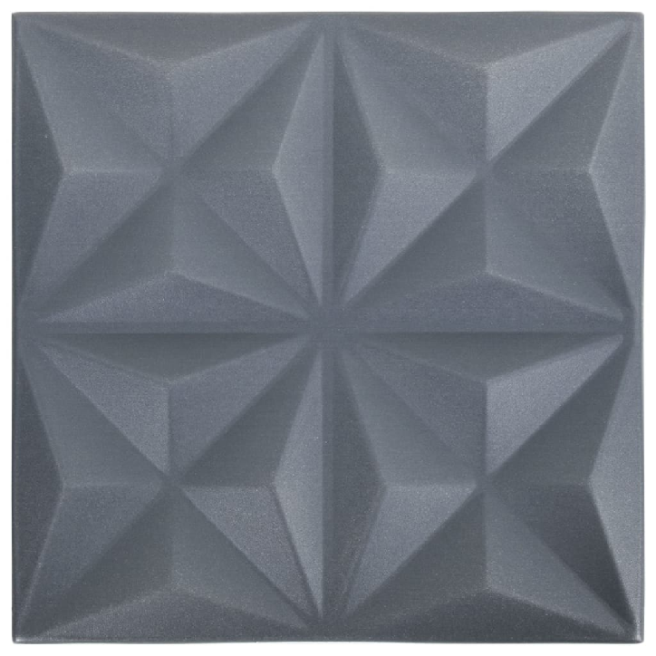 3D sienų plokštės, 24vnt., origami pilkos, 50x50cm, 6m²