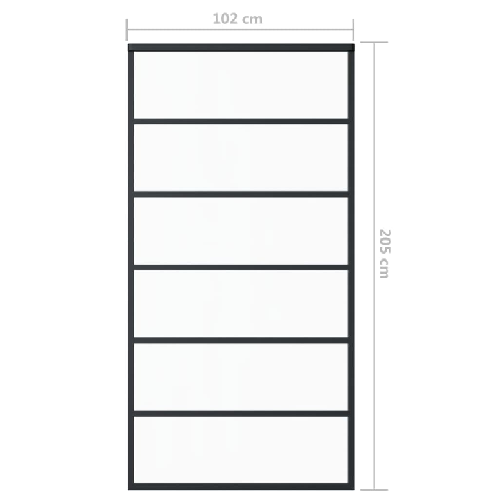 Stumdomos durys, juodos, 102x205cm, ESG stiklas ir aliuminis