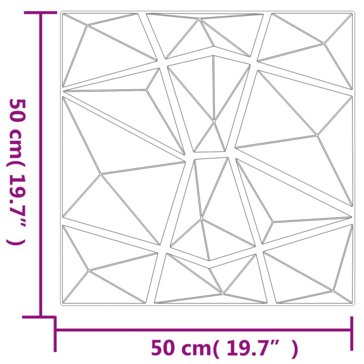 Sienų plokštės, 48vnt., žalios, 50x50cm, EPS, 12m²