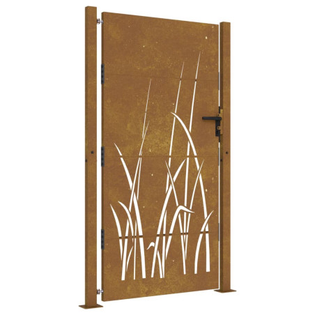 Sodo vartai, 105x205cm, corten plienas, žolės dizaino