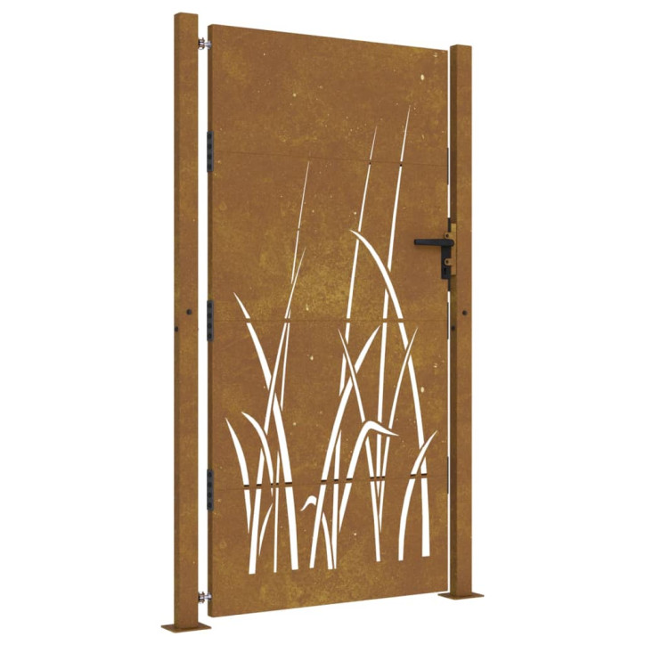 Sodo vartai, 105x205cm, corten plienas, žolės dizaino