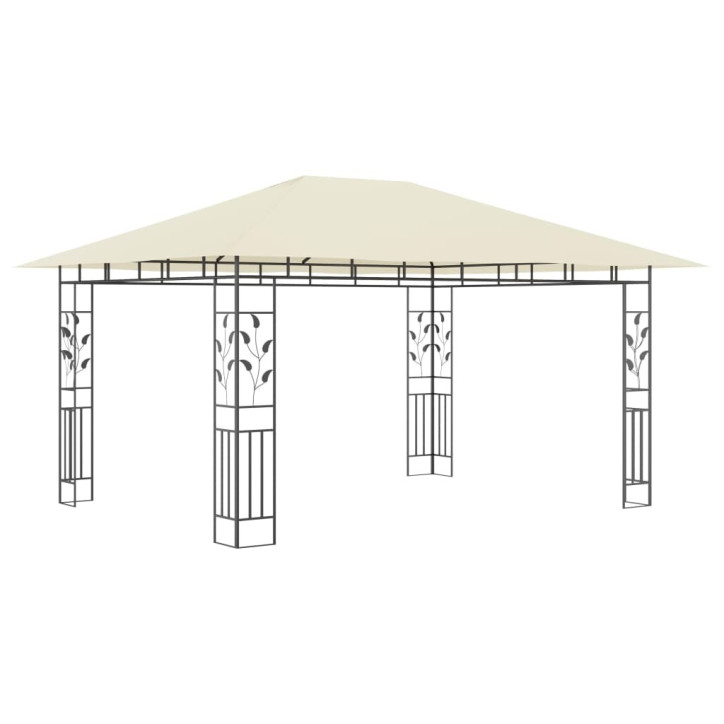 Pavėsinė su tinkleliu nuo uodų, kreminė, 4x3x2,73m, 180g/m²