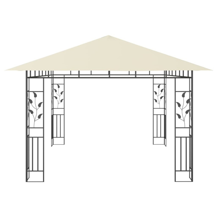 Pavėsinė su tinkleliu nuo uodų, kreminė, 4x3x2,73m, 180g/m²