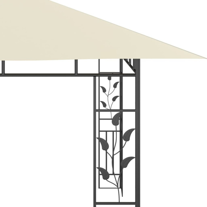 Pavėsinė su tinkleliu nuo uodų, kreminė, 4x3x2,73m, 180g/m²