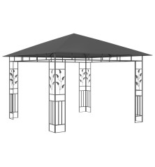 Pavėsinė su tinkleliu nuo uodų, antracito, 3x3x2,73m, 180g/m²