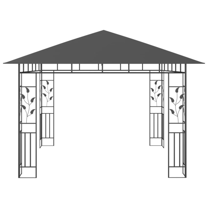 Pavėsinė su tinkleliu nuo uodų, antracito, 3x3x2,73m, 180g/m²