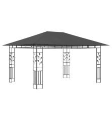 Pavėsinė su tinkleliu nuo uodų, antracito, 4x3x2,73m, 180g/m²