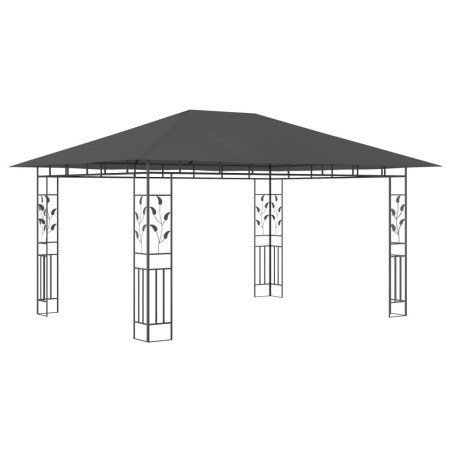 Pavėsinė su tinkleliu nuo uodų, antracito, 4x3x2,73m, 180g/m²