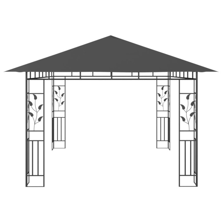 Pavėsinė su tinkleliu nuo uodų, antracito, 4x3x2,73m, 180g/m²