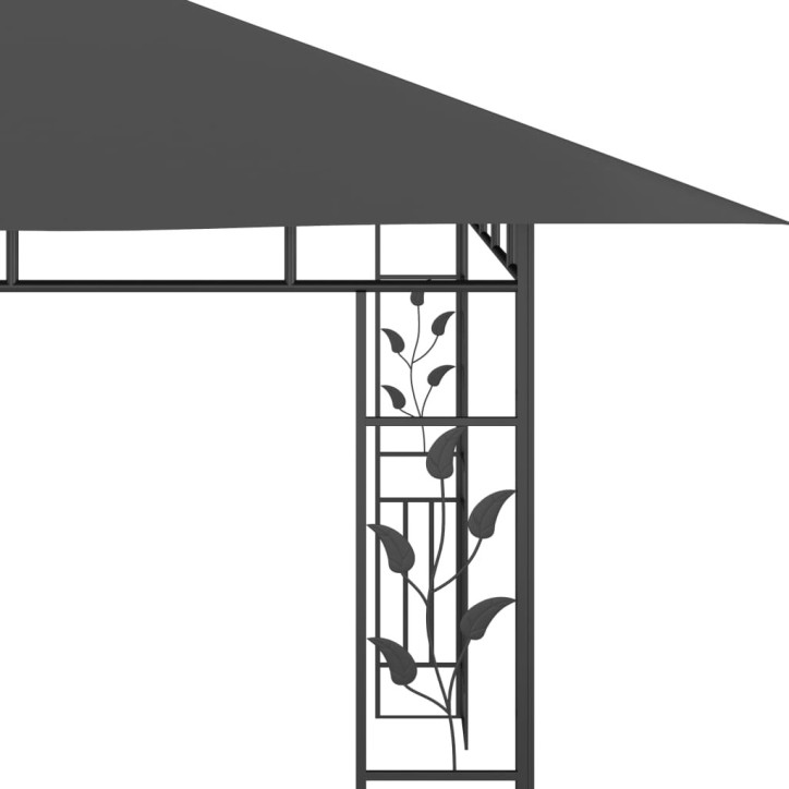 Pavėsinė su tinkleliu nuo uodų, antracito, 4x3x2,73m, 180g/m²