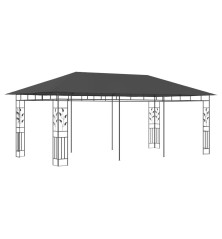 Pavėsinė su tinkleliu nuo uodų, antracito spalvos, 6x3x2,73m