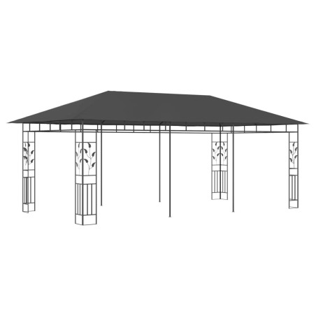 Pavėsinė su tinkleliu nuo uodų, antracito spalvos, 6x3x2,73m