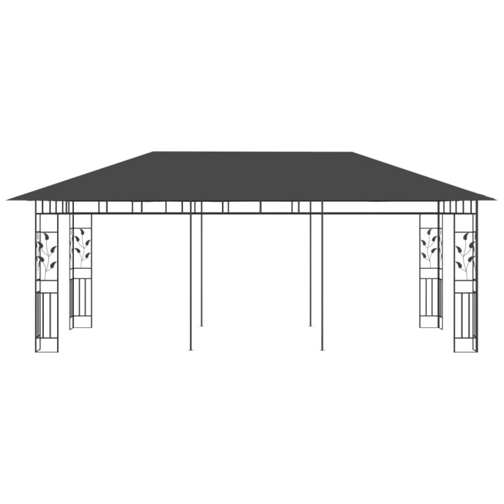 Pavėsinė su tinkleliu nuo uodų, antracito spalvos, 6x3x2,73m