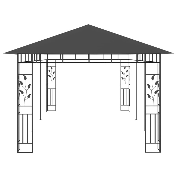 Pavėsinė su tinkleliu nuo uodų, antracito spalvos, 6x3x2,73m