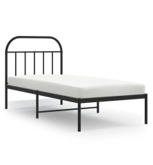 Metalinis lovos rėmas su galvūgaliu, juodos spalvos, 90x200cm