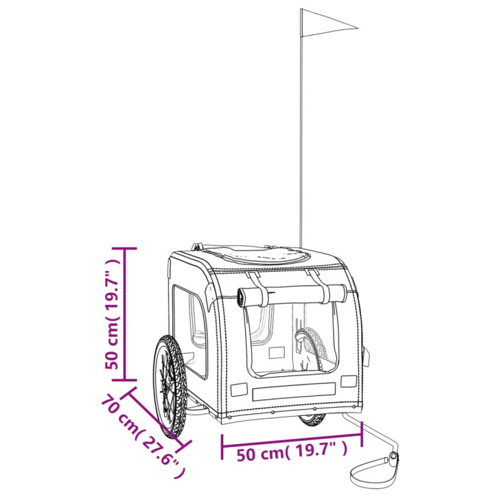 Dviračio priekaba šunims, raudona ir pilka, audinys ir geležis