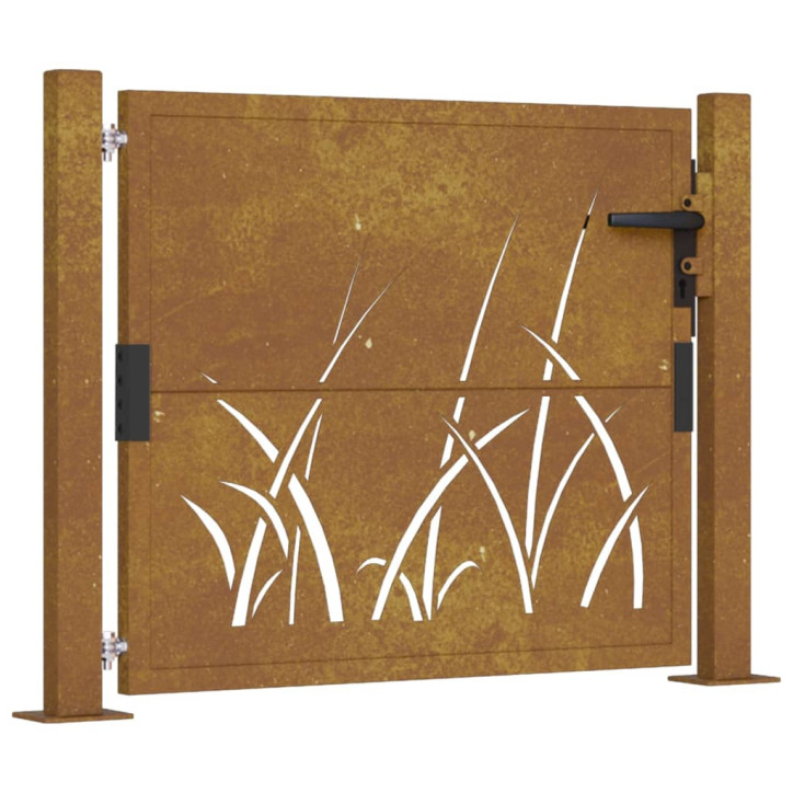 Sodo vartai, 105x105cm, corten plienas, žolės dizaino