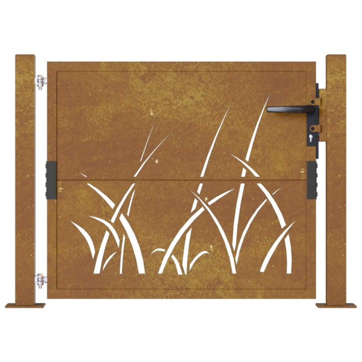 Sodo vartai, 105x105cm, corten plienas, žolės dizaino