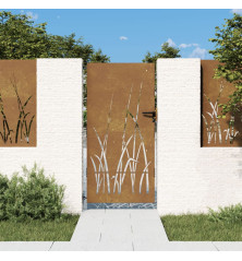 Sodo vartai, 85x200cm, corten plienas, žolės dizaino