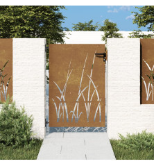 Sodo vartai, 85x150cm, corten plienas, žolės dizaino