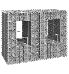 Gabionų krepšių kolonos, 2vnt., 40x40x60cm, geležis