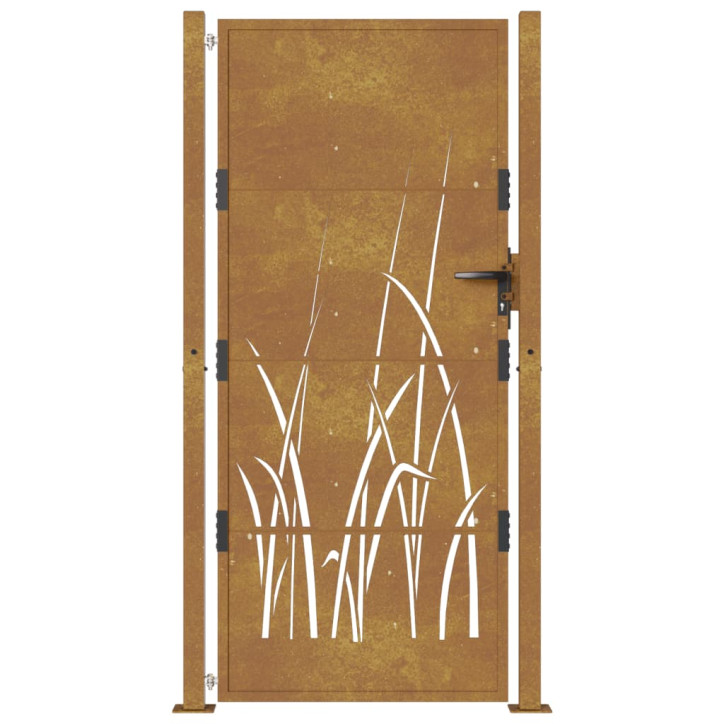 Sodo vartai, 105x205cm, corten plienas, žolės dizaino