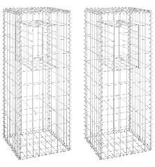 Gabionų krepšių kolonos, 2vnt., 40x40x100cm, geležis