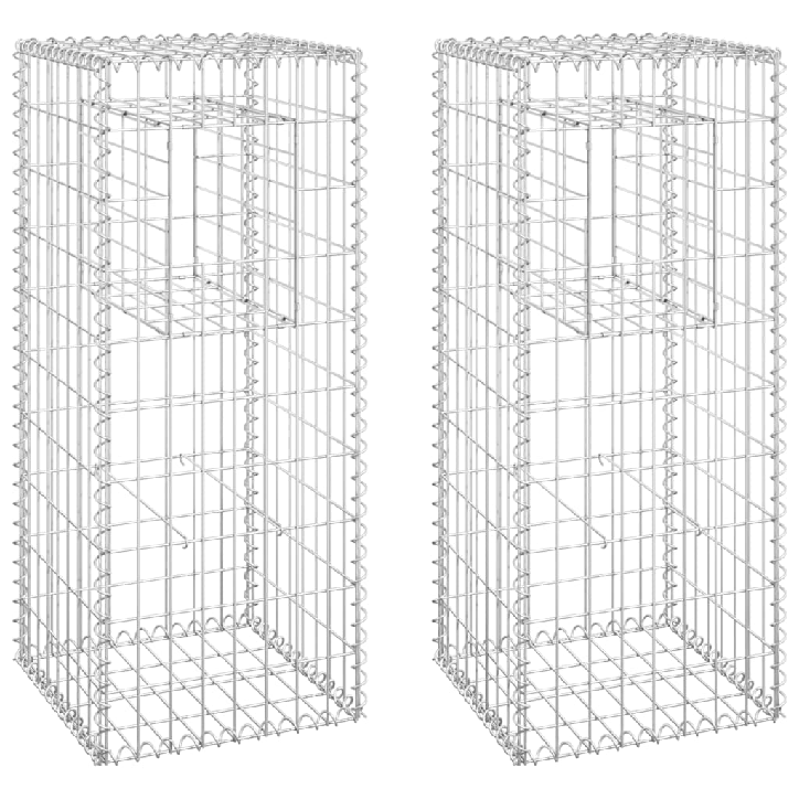 Gabionų krepšių kolonos, 2vnt., 40x40x100cm, geležis