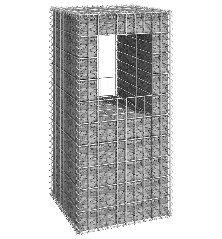 Gabiono krepšio kolona, 50x50x100cm, geležis